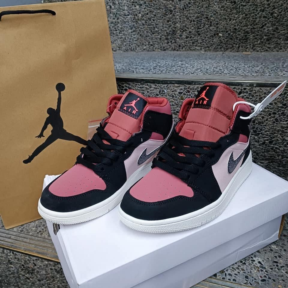 Jordan 1 Mid Burgundy Dusty Pink