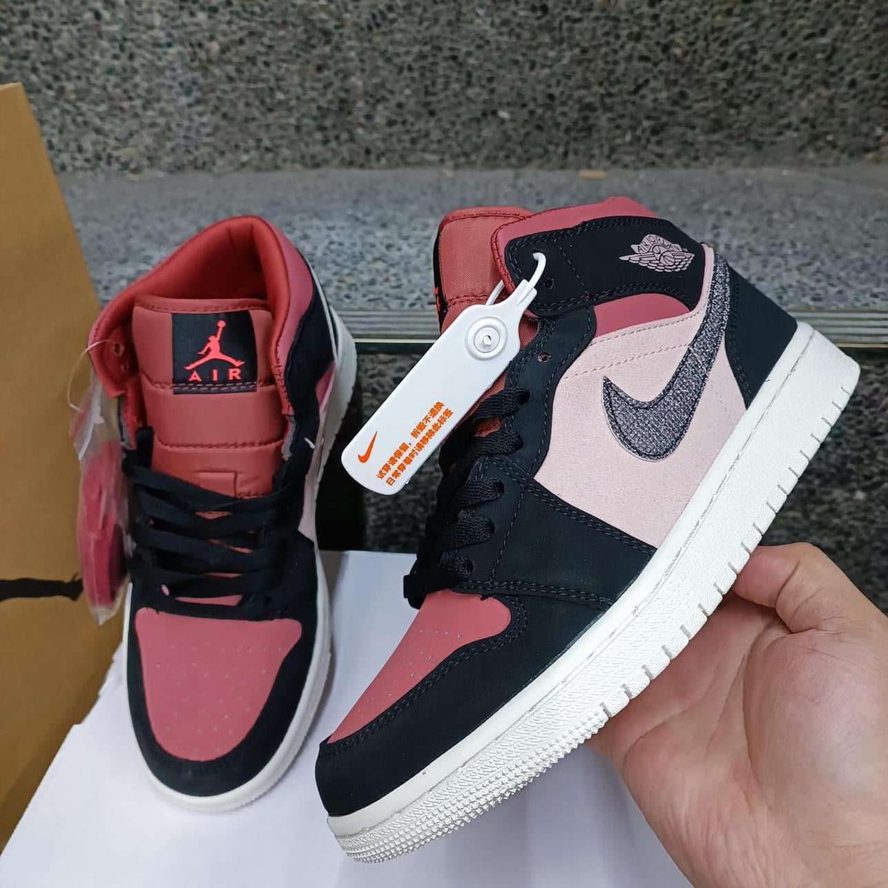 Jordan 1 Mid Burgundy Dusty Pink