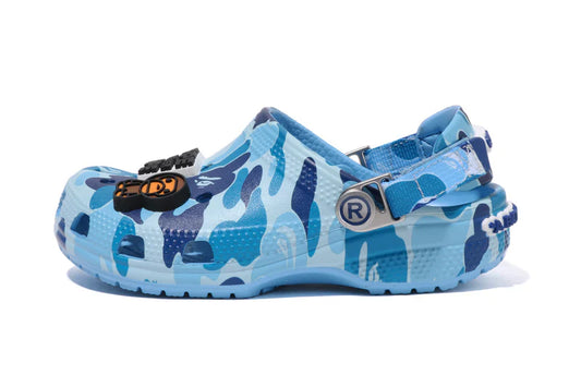 A Bathing Ape Clog "Blue Camo"