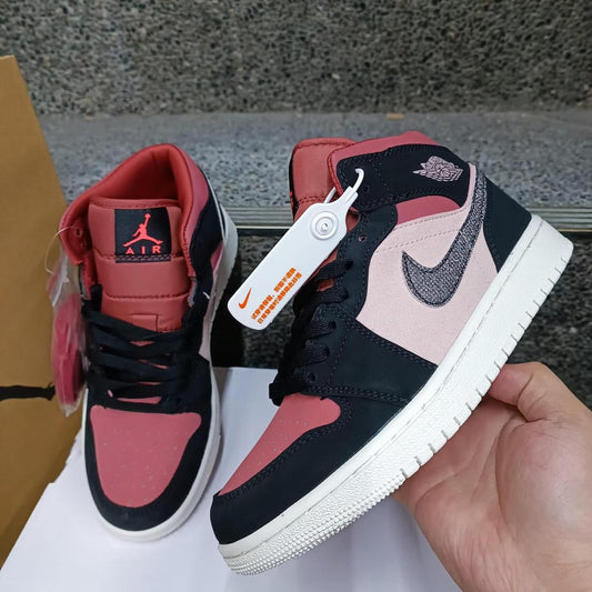 Jordan 1 Mid Burgundy Dusty Pink