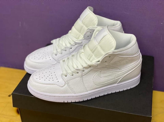 Jordan 1 Mid Triple white