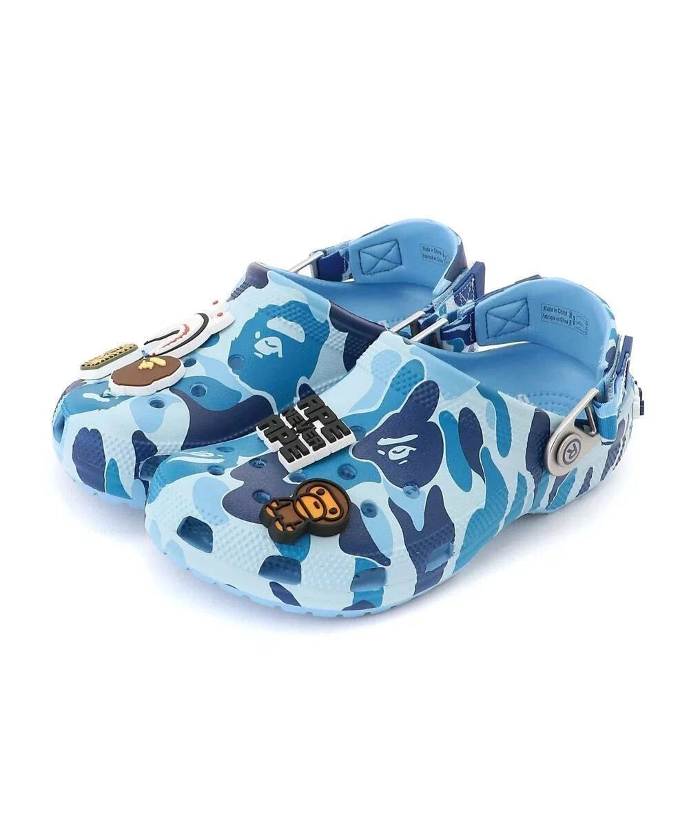 A Bathing Ape Clog "Blue Camo"