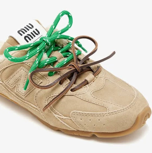 Miu Miu x New Balance 530 SL deco calf leather mules in Suede For Women